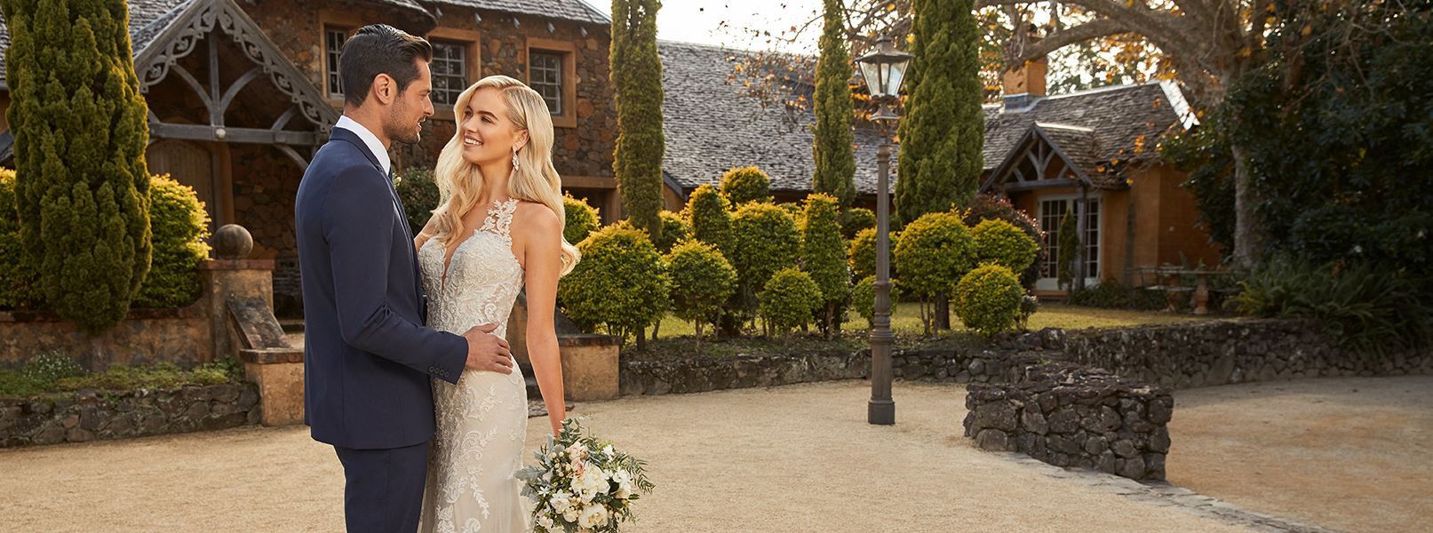 Model couple wearing bridal attire - Desktop Image